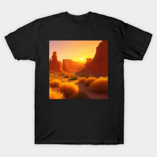 Sunset over a desert scene T-Shirt